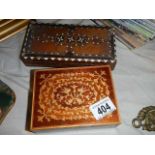 An antique inlaid box and a later example.