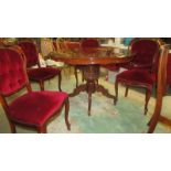 A good quality Italian circular dining table with four chairs. (Collect only)