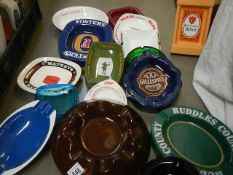 A box of assorted pub ashtrays. (collect only)