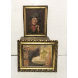 19thC Portrait of a Fisherman with pipe 40cm x 29cm, in a gold frame & Oil, signed G.C. 1932 “The