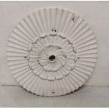 Large plaster Ceiling Rose with central rosette, 77cm Dia (cracks, 6 small holes)