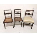 A Pair of Regency Mahogany Dining Chairs with bergère seats & a single Geo. Dining Chair (3)