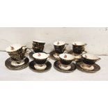 12 Piece Palissy Pottery Coffee Cups & Saucers & 12 piece “Royal Victorian” Coffee Set (24)