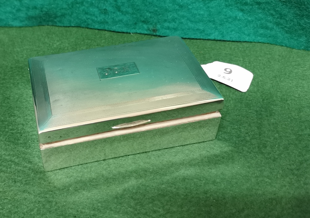Birmingham Silver Cased Cigarette Case, initialled J.C.K, inscribed Christmas 1955, by Charles S
