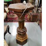 Pitch Pine Church Pedestal, Gothic style, (inscribed “Beamish, Paul St, Cork”), 0.9mH x 0.46m dia