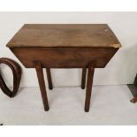 Early 19thC Elm Dough Bin, on 4 chamfred legs, with a lid (chip to corner of lid), 75cmW x 82cmH