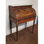 A Reproduction Louis Phillippe Bureau De Dame, of typical form, with white marble top over a painted