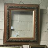 Late 19thC Oak Picture Frame, with heavily carved mount, glass panel, 0.9mH x 0.8mW approx