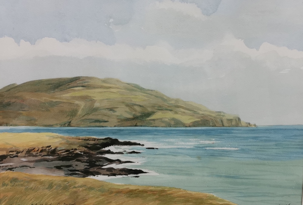 PETER KNUTTEL, “Horn Head, Port Na Glagh, Co. Donegal, 39cm x 56cm, white mount, gold frame (