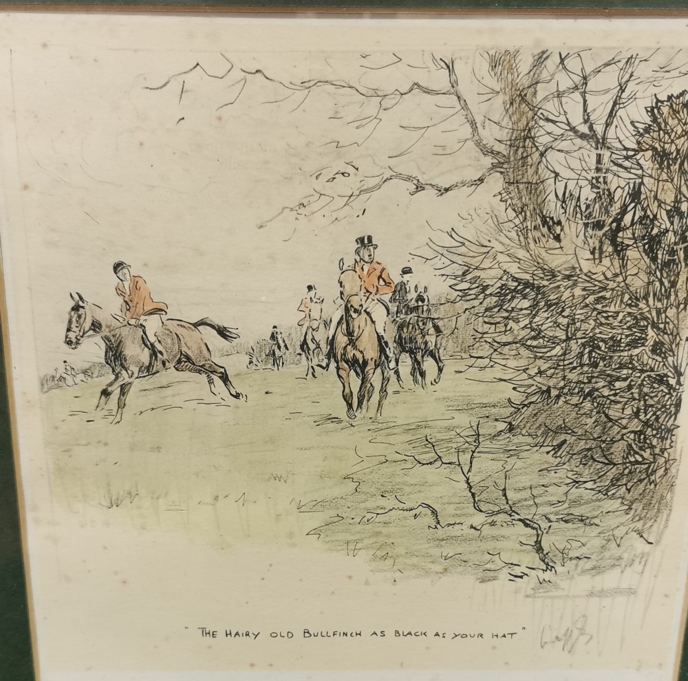 “Snaffles” (Charles Arthur Payne), signed Etching 19cm x 19cm, Hunting Scene “The Hairy Old - Image 2 of 3