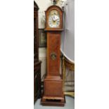 Modern Grandfather Clock, in walnut finish case, Herculus finial (not working), 190cmH