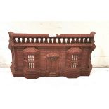 Victorian Cast Iron Fire Front, in the form of a Tudor House, with bay windows (stamped with a