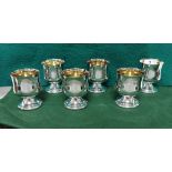 Matching Set of 6 Irish Silver Wine Goblets, each 8cmH x 7cm dia, by Alwright & Marshall (750