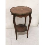 Kingwood Lamp/Occasional Table, early 20thC, a floral inlaid top having rosewood crossbanding and