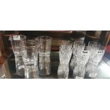 Set of 6 Waterford Crystal Whiskey Tumblers & 3 glass mixing beakers (9)