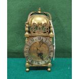 Brass cased Carriage Style Clock, winding mechanism, featuring dragons on top and starfish panels,