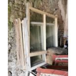 3 large Pine framed Sash Windows, in good condition, each panel (there are six panels) is 0.95cmH,