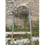 Metal Garden Side Gate, with original supporting posts, trellis pattern, 1.15mW x 1.88mH