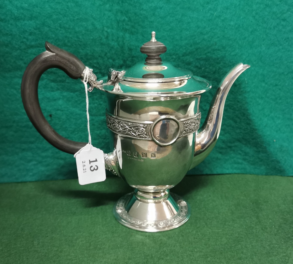 A 1916 Irish Silver Commemorative Tea Pot by B Moynihan Ltd, Dublin 1966, featuring the Ardagh