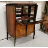 Good Quality early 20thC Kingwood Drinks Cabinet, the fold-down tray top opening to a mirrored shelf