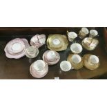 22 Piece Minton China “Porcelain Ball” Teaset (7 cups) – gold etched, (perfect/as new) & 20-piece