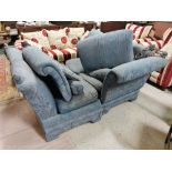 Matching Pair of modern 2-seater Couches, “Knole style”with drop ends