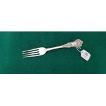 Irish Silver Fork, Kings Pattern, stamped "Ryan Limerick", numbered "B", 21cmL, 75 gram weight,