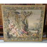 Large Wall Woven Tapestry – Romantic Group in a Classic Lakeside Garden, with sheep, 1.3mH 1.5mW