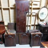 Large Victorian Mahogany Pedestal Sideboard, with 2 side cabinets and a large central drawer, also a