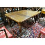 Edwardian Mahogany Dining Table, on turned and reeded legs, polished condition, 138cmL x 105cmW