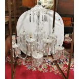 Large Waterford Cut Crystal Chandelier, Lismore design, with 10 arms, lustre drops, 1mH x 0.75cmH (