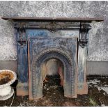 Victorian Cast Iron Fireplace, decorated with corbels, with an insert, 4ft wide x 56”w, painted