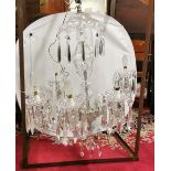 Waterford Cut Crystal Chandelier, Lismore Design, with 6 arms, lustre drops, 0.65cmW x 0.80cmH. (