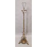 19th C. brass and copper standard lamp.