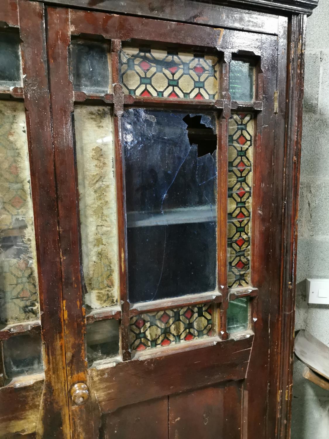 19th C. Irish painted pine cabinet. - Image 2 of 3