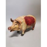 Unusual paper mâché model of a Pig.