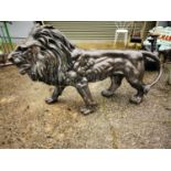 Bronze life size model of a Lion.