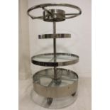 Unusual four tier chrome pâtissier stand