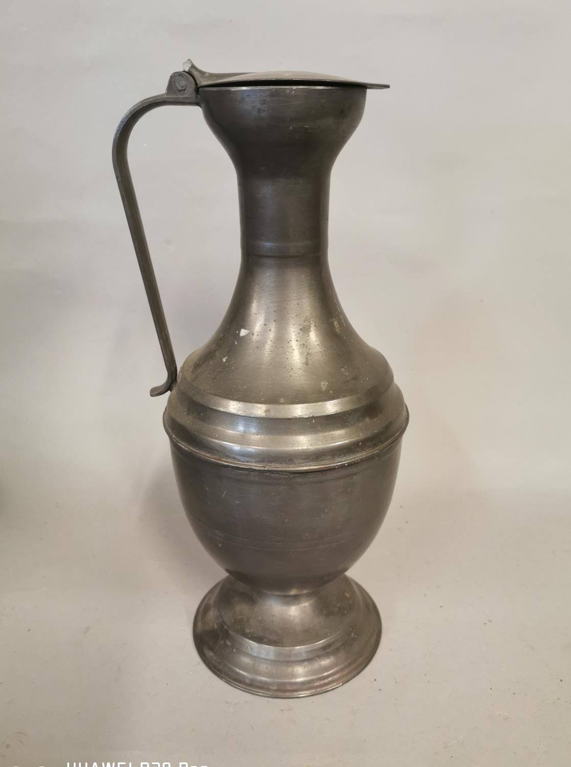 19th C. pewter flagon.