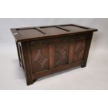 Early 20th C. oak blanket box.