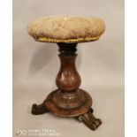 19th. C. rosewood piano stool.