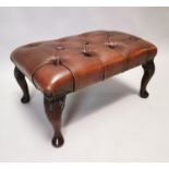Hand dyed leather foot stool.