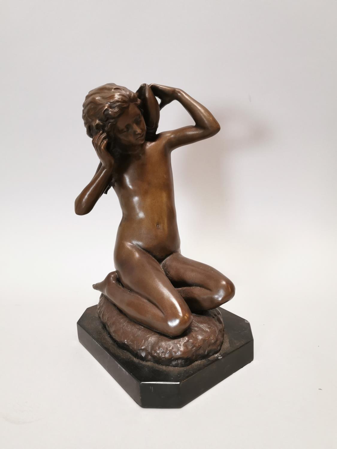 Bronze figurine of a Girl mounted.