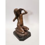 Bronze figurine of a Girl mounted.