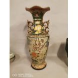 Ceramic hand painted Oriental vase.