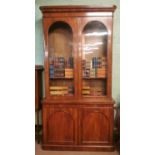 19th C. mahogany two door book case.