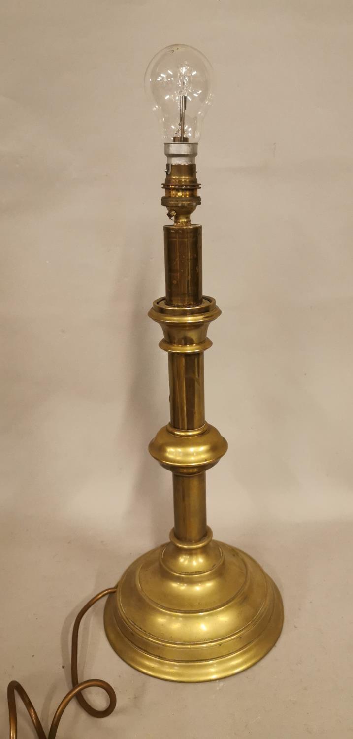 19th C. brass table lamp.