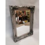 Silvered framed mirror in the Rococo style.