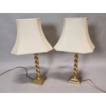 Pair of brass table lamps.