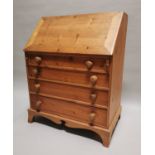 Early 20th C. stripped pine bureau chest of drawers.